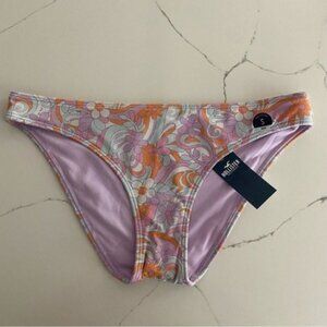 Hollister Purple Shiny Paisley Bikini Bottom Size S NWT